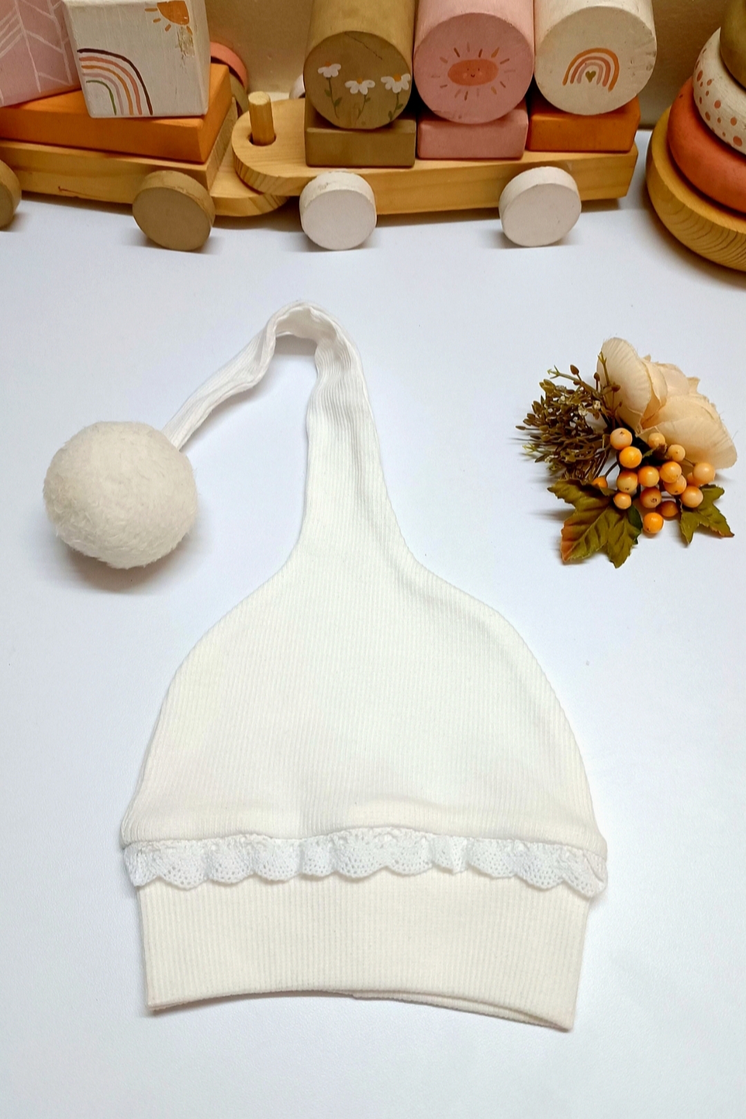 کلاه پوم دار مجلسی کبریتی پنبه